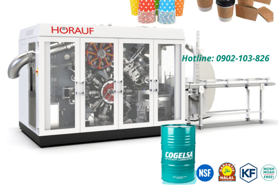 Dầu nhớt bôi trơn NSF cho máy sản xuất ly giấy tự động – Giải pháp an toàn thay thế dầu silicon công nghiệp