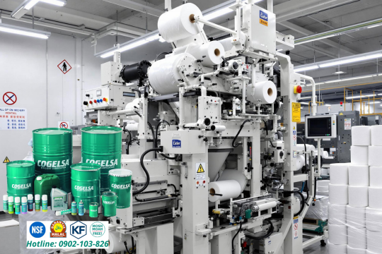 Dầu nhớt NSF bôi trơn dao cắt giấy tiêu chuẩn an toàn – Giải pháp cho máy sản xuất giấy ăn, giấy vệ sinh
